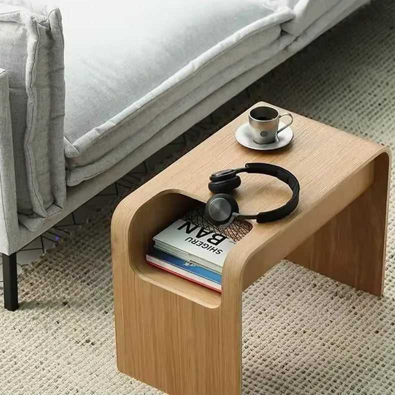 Ame – Japanese Wooden Side Table, Japandi Style Curved Design