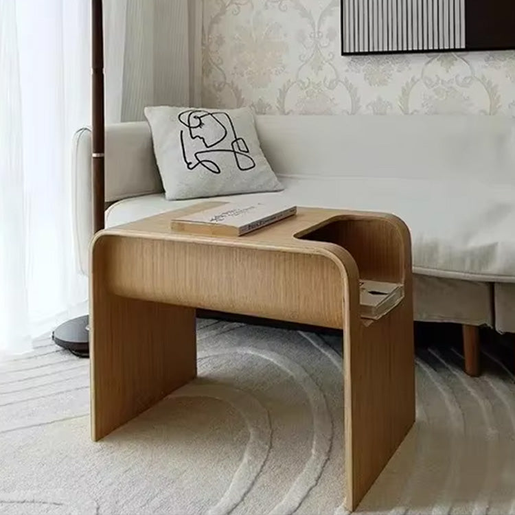 Ame – Japanese Wooden Side Table, Japandi Style Curved Design