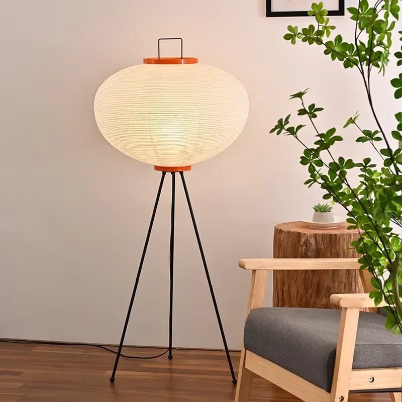 Kumo – Japandi Style Floor Lamp, Wabi-Sabi Paper Lamp with Tripod Stand