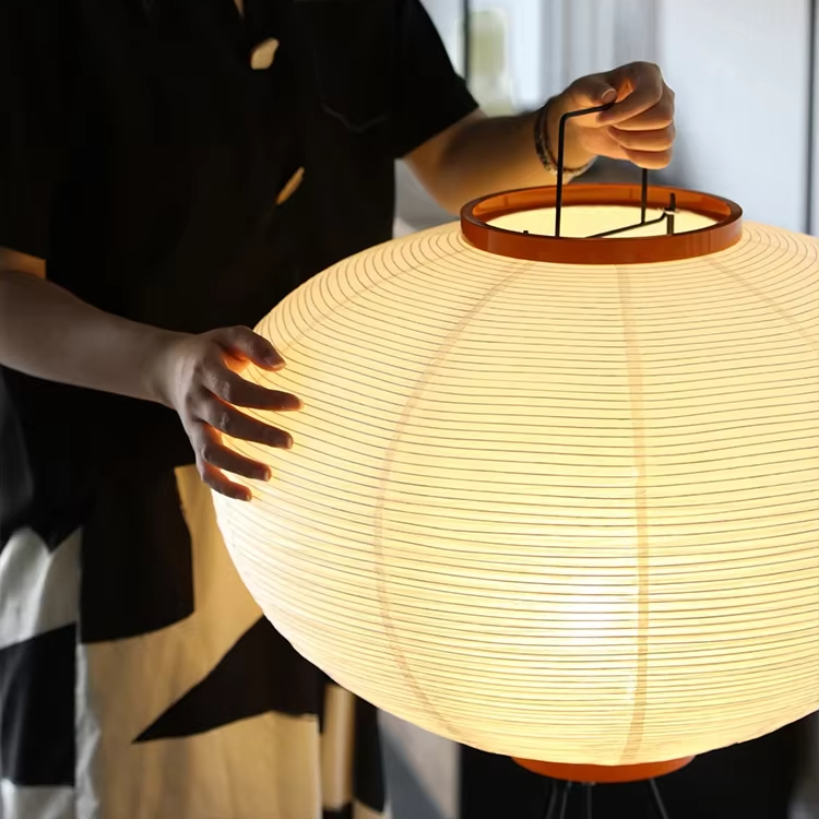 Kumo – Japandi Style Floor Lamp, Wabi-Sabi Paper Lamp with Tripod Stand