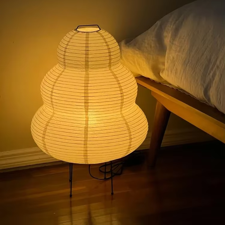 Mangetsu – Japandi Style Floor Lamp, Wabi-Sabi Paper Lamp