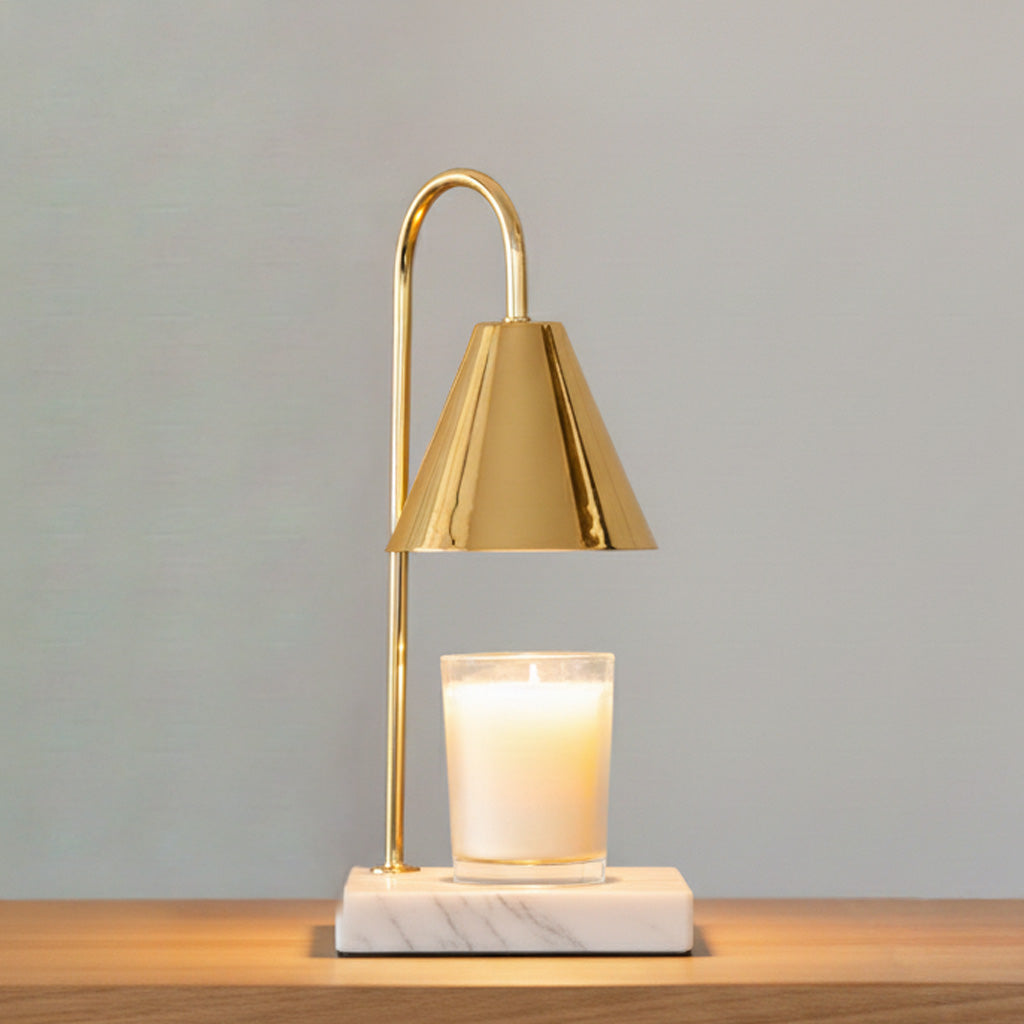 Kinzo – Japandi Style Candle Warmer, Dimmable Table Light with Marble Base
