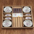 Haruka – Japanese Cherry Blossom Sushi Set, 12-Piece Hand-Painted Ceramic